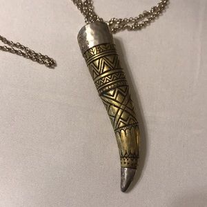 Silpada necklace with silver & brass pendant.